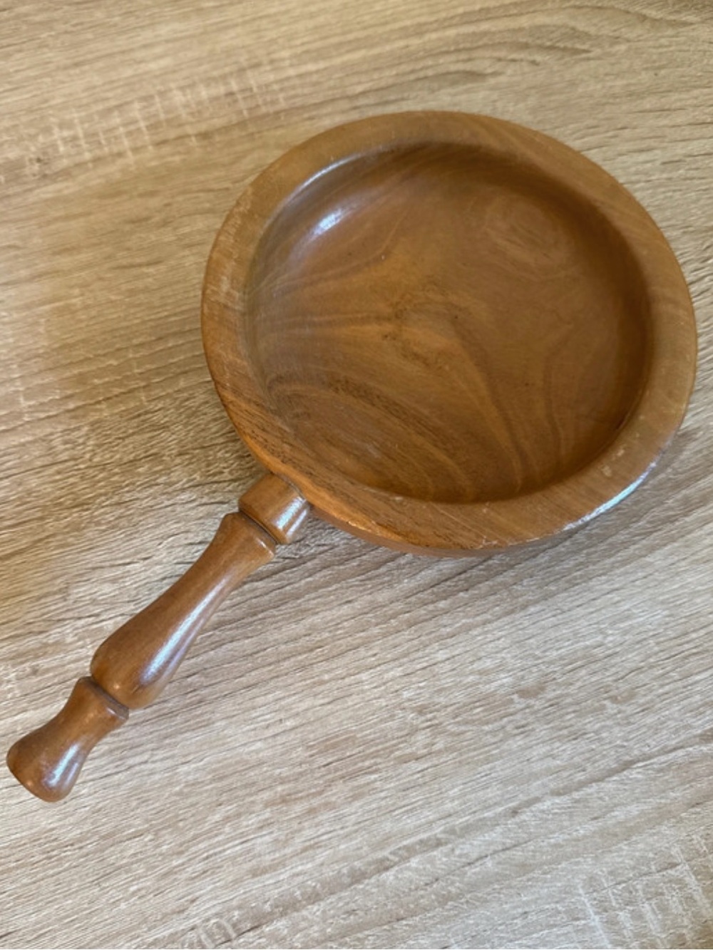 Hand-Carved Wooden Serving Bowl with Handle 8 oz Cottagecore woodcroftery